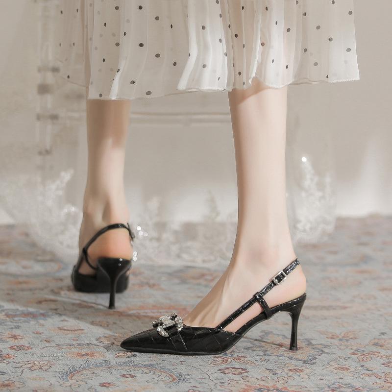 サンダル レディース 女性用 通勤 オフィス デザイン性 春夏 ピンヒール ハイヒール ポインテッドトゥ ..