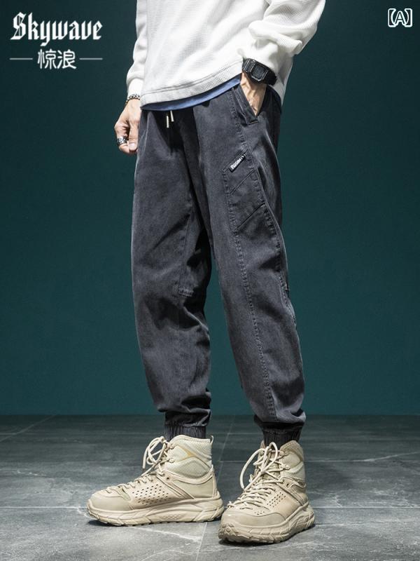 カジュアルパンツ メンズ デニム カーゴパンツ ワークパンツ アメリカンヴィンテージ アメカジ ゆったり テーパード ジョガーパンツ ハロンパンツ サルエルパンツ 大きいサイズ ストレッチ 男性用 秋冬