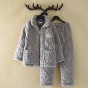 パジャマ 男の子 ジュニア 冬用 あったか 保温 防寒 三層構造 厚手 サンゴフリース 中綿入り グレー 部屋着 ルームウェア 上下セット