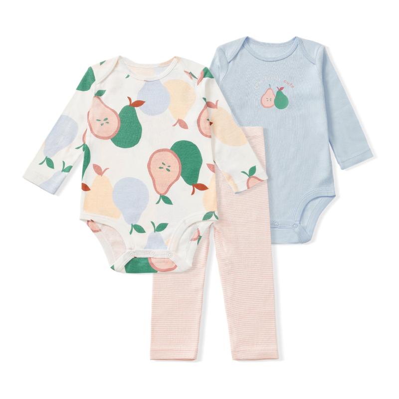 ベビー服 女の子 秋冬 ロンパース 長袖 ロングパンツ 3点セット コットン100% 肌に優しい プルオーバー パジャマ ルームウェア かわいい カジュアル いちご柄 動物柄 キャラクター柄 乳幼児