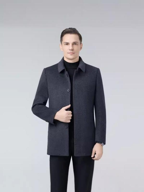 コート メンズ ダブルフェイス ウール グースダウン インナー ショート丈 秋冬 厚手 ビジネス カジュア..