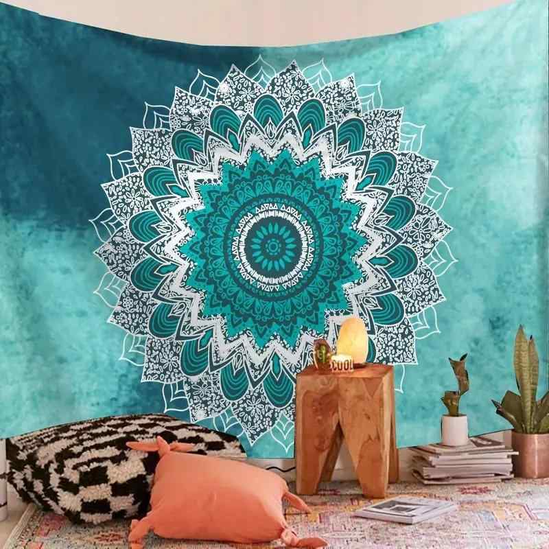 タペストリー ボヘミアン マンダラ柄 おしゃれ 壁掛け インテリア リビング 寝室 玄関 背景装飾 ウォールデコレーション 北欧風 部屋飾り ポリエステル製 個性的 模様替え