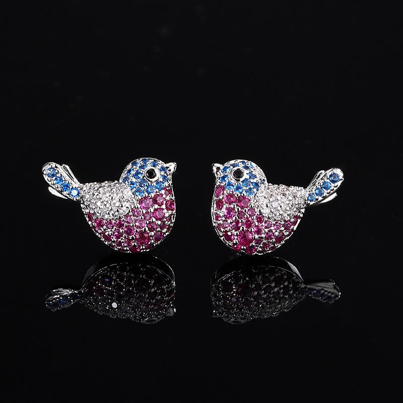 ピアス レディース S925 シルバーポスト 金属アレルギー対応 銅製 小鳥モチーフ ラインストーン かわいい おしゃれ ファッション 通勤 オフィスカジュアル