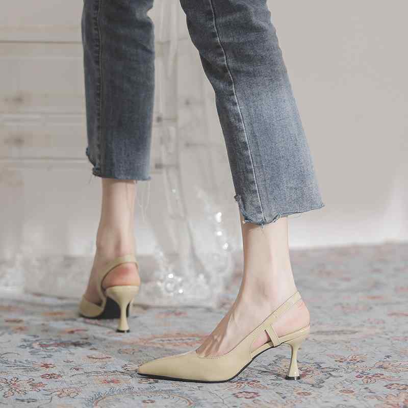 レディース パンプス サンダル ソフトエナメルレザー 細ヒール スティレットヒール ポインテッドトゥ ..