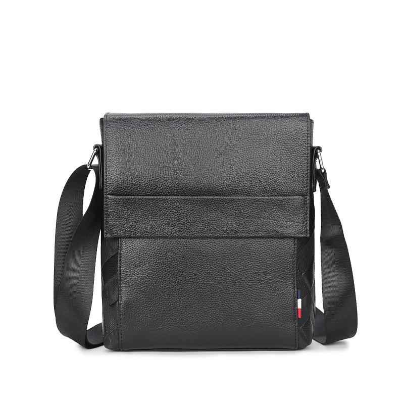 ビジネスバッグ メンズ 男性用 本革 牛革 縦型 スクエア 通勤 斜め掛け ワンショルダー A4対応 PC収納 大容量 多機能 ファスナーポケット 黒 茶色