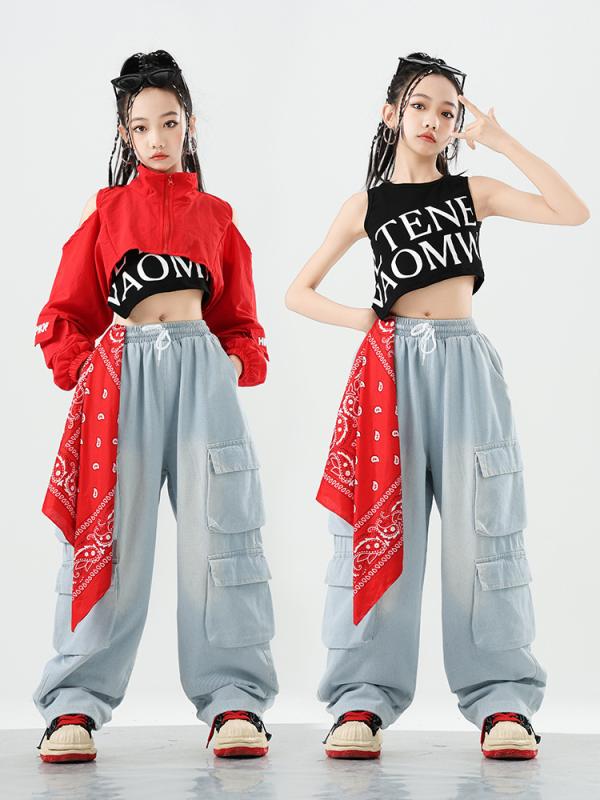 ダンスウェア 女の子 キッズ 子供 ジュニア ジャズダンス ストリートダンス 発表会 ステージ衣装 セットアップ おしゃれ トレンド スポーティ 柔らかい 綿混素材 通年