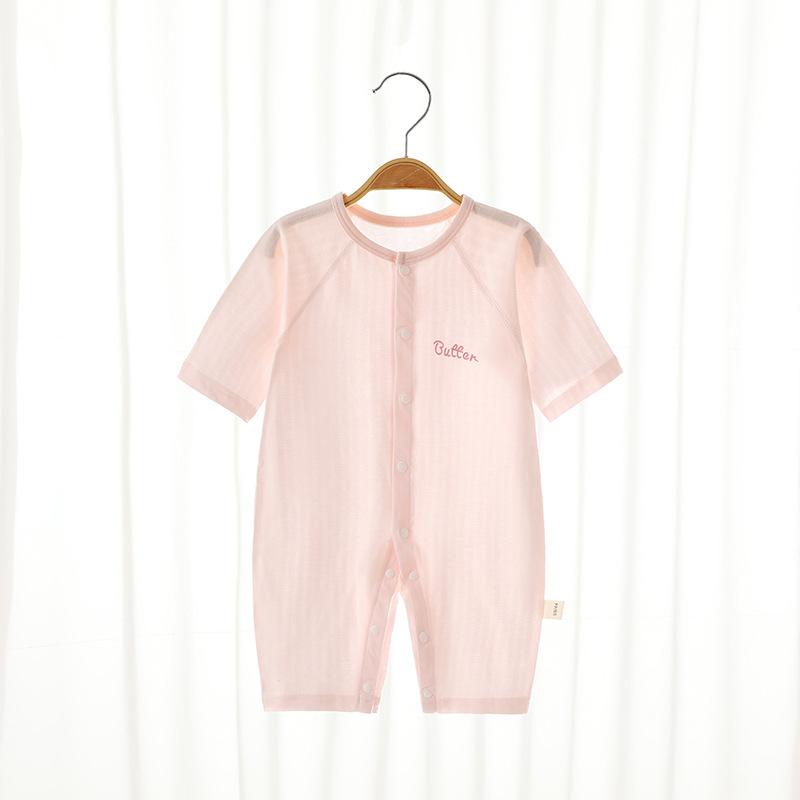 ベビー ロンパース 男の子 女の子 薄手 縫い目なし 肌に優しい 綿100% 部屋着 パジャマ 長袖 前開き く..