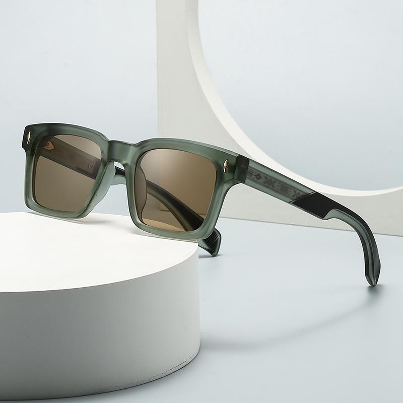 サングラス 男女兼用 スクエア型 偏光レンズ UV400カット 紫外線対策 プラスチックフレーム フルリム PCレンズ 運転 ドライブ スポーツ アウトドア 旅行 普段使い 遮光 春夏(4)