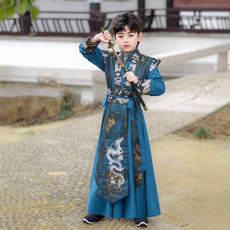 唐装 キッズ 男の子 子供 漢服 中国風 古装 民族衣装 書生スタイル 春夏 発表会 舞台 イベント 薄手 や..