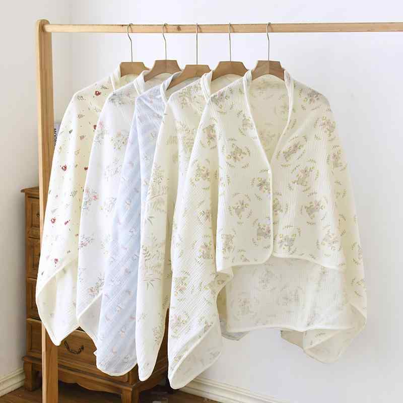 ショール レディース 純綿ガーゼ マタニティ 授乳 産後用 春夏 エアコン対策 防寒 肩 首 保護 ブランケット 大判 冷房対策 ロング丈 薄手 プリント柄