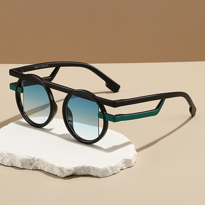 サングラス メンズ UV400カット 紫外線対策 軽量 丸型 ラウンド PCレンズ 個性的 ユニーク ヒップホップ ストリート ニッチ トレンド ファッション ドライブ 運転 釣り レジャー アウトドア サイクリング スポーツ 旅行 フェス パーティー(4)