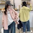 セットアップ キッズ 女の子 ゆったり シャツ パンツ 上下セット 春秋 おしゃれ カジュアル 襟付き 長袖 無地 コットン 綿100% 柔らか 普段着 お出か...