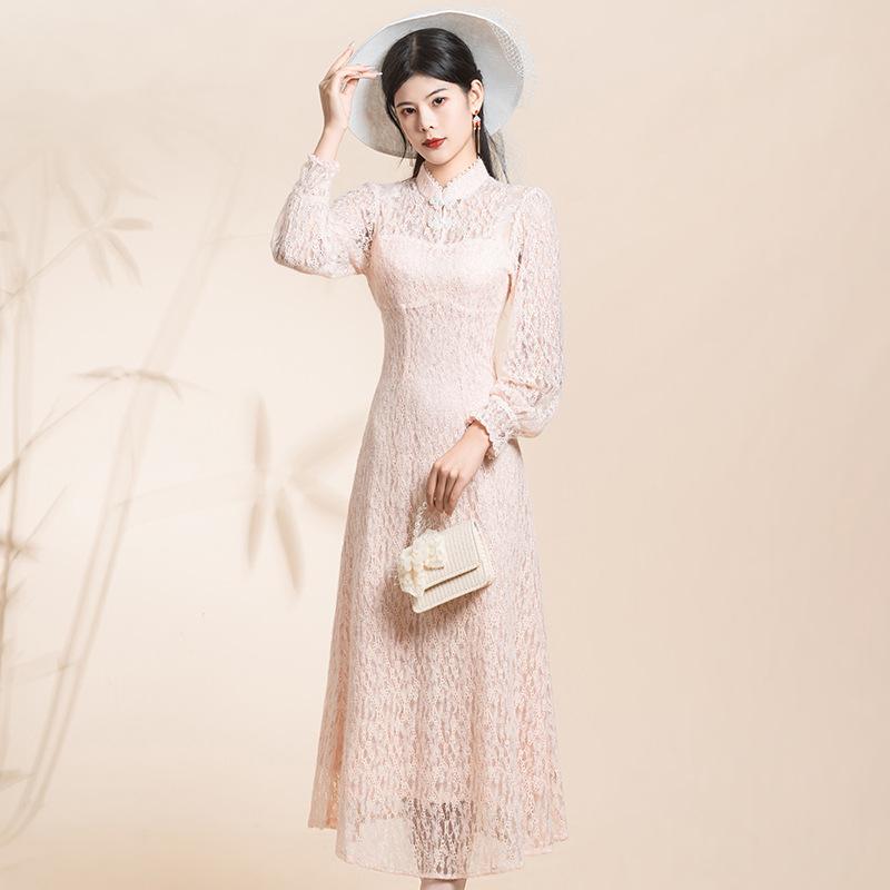 チャイナドレス レディース 女性用 ワンピース 新中国風 レトロモダン 改良デザイン 上品 エレガント ..