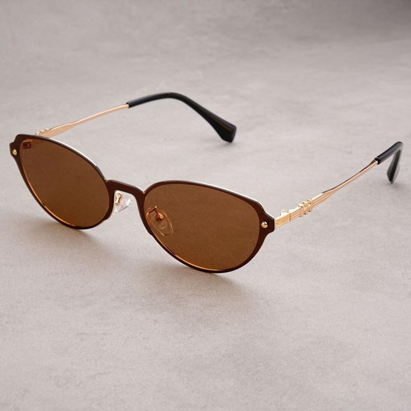 サングラス レディース UVカット 偏光レンズ TACレンズ キャッツアイ メタルフレーム マールド調 レト..