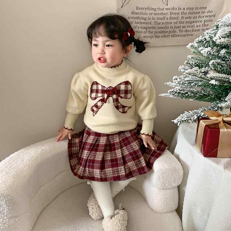 ニットセーター キッズ 女の子 ベビー 裏起毛 厚手 秋冬 防寒 保温 あったか 長袖 ...
