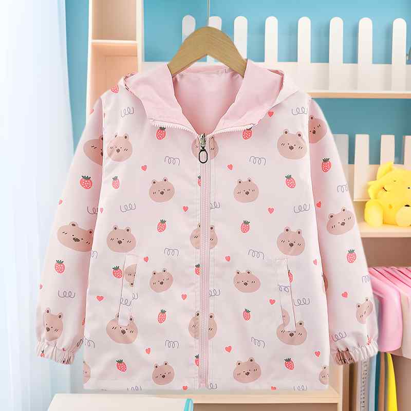 アウター ガールズ 小中学生 マウンテンパーカー リバーシブル フード付き 撥水 防風 ジップアップ 春..