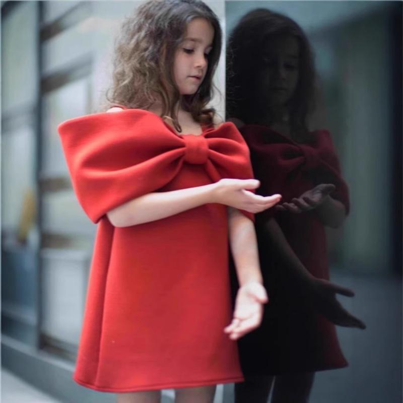 ワンピース 女の子 子供 キャミソール Aライン プリンセスドレス 大きなリボン フォーマル 発表会 パーティ 結婚式 誕生日 春秋冬 ポリエステル かわいい 赤 ピンク 黒 3歳 4歳 5歳 6歳 7歳 8歳