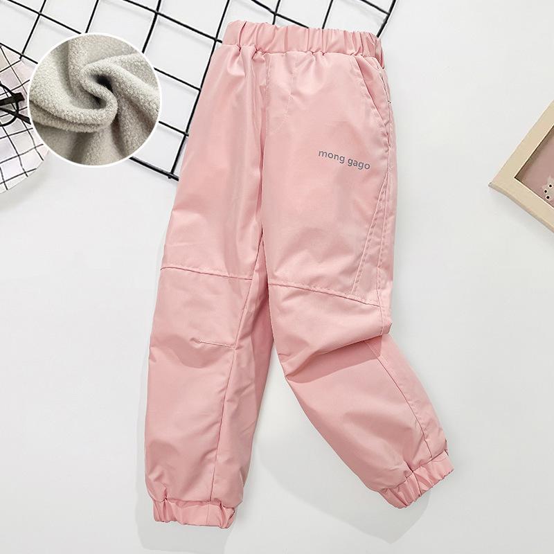 キッズ 女の子 中大童 防風 防水 裏フリース 保温 スキーパンツ シェルパンツ ロングパンツ 秋冬 雪遊び 通学 キャンプ 運動 スポーツ ウエストゴム 無地