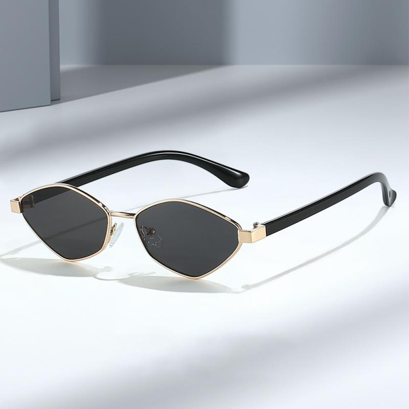 サングラス レディース メンズ 男女兼用 UVカット 度付き対応 フルリム 不規則 ヘキサゴン型 多角形 キャットアイ 小顔効果 おしゃれ ファッション ドライブ 旅行 紫外線対策 通勤 PC メタルフレーム 多色展開