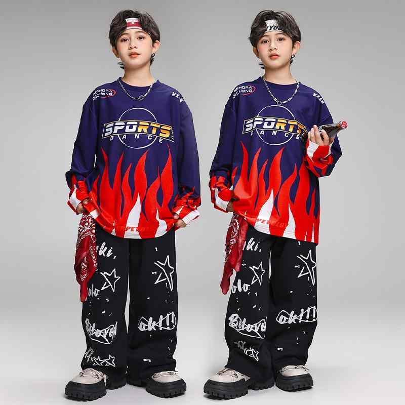 ダンスウェア キッズ ジュニア 男の子 女の子 ストリートダンス ヒップホップ セットアップ ゆったり ルーズ おしゃれ かっこいい 動きやすい 練習着 発表会 ステージ衣装 秋