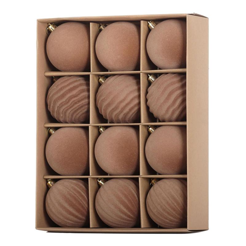 クリスマスオーナメント フロッキー加工 ベロア クリスマスボール セット おしゃれ 高級感 プラスチッ..