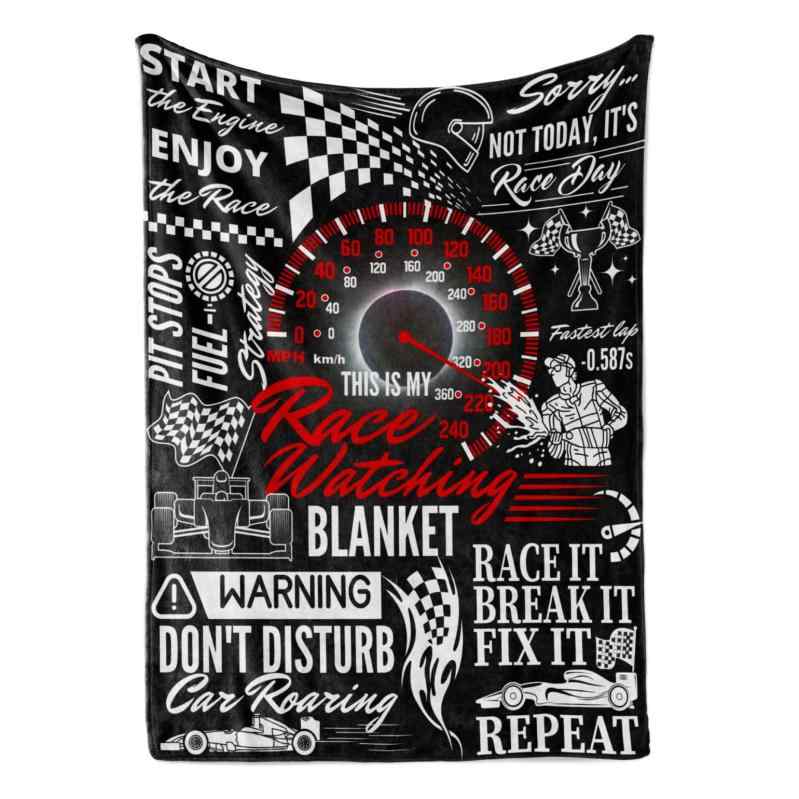 ブランケット 男女兼用 やわらか 快適 肌触り あったか 保温 フランネル かっこいい レーシングカー 柄..