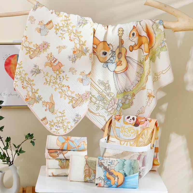 おくるみ ベビー 赤ちゃん 新生児 綿100% 天然素材 ガーゼ 柔らか 肌触り バスタオル ブランケット ケット かわいい アニマル柄 オールシーズン 多機能 出産祝い プレゼント