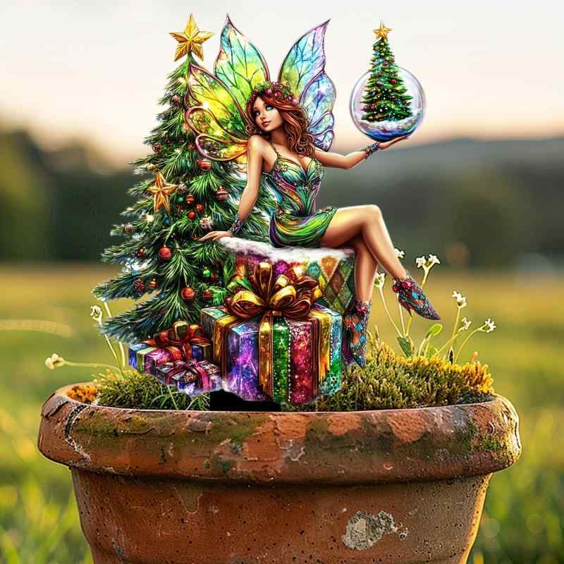 オーナメント クリスマスツリー クリスタルボール ガーデンピック 防水 耐摩耗性 屋内外 アクリル製 庭 玄関 デコレーション アメリカンカントリー風 かわいい おしゃれ(x2)