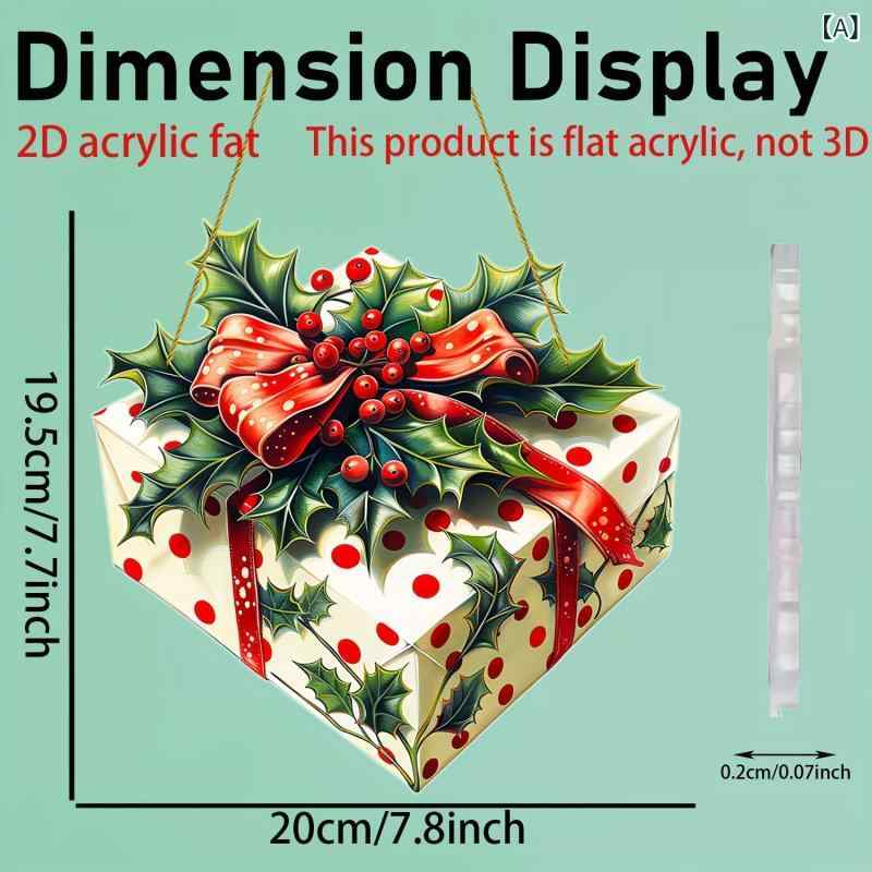 オーナメント アクリル製 クリスマス ヒイラギ ベリー 窓飾り ウィンドウデコレーション 壁飾り ウォールデコレーション おしゃれ レトロ ヴィンテージ インテリア 雑貨 ギフト プレゼント 吊り下げ プレート