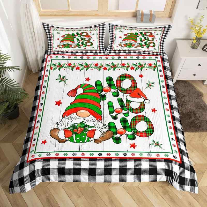 布団カバー 3点セット 3Dデジタルプリント 雪の結晶 クリスマス柄 化繊素材 モダンデザイン 寝室用 イ..