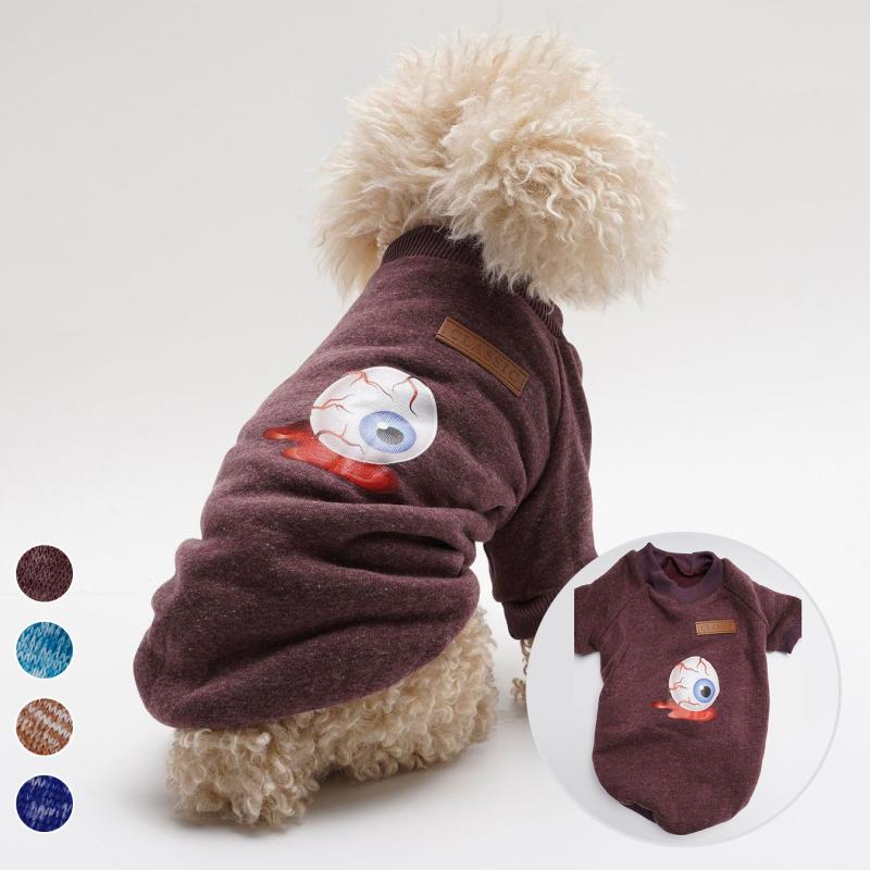 ペットウェア 秋冬 暖かい 防寒 ポリエステル製 リブ クルーネック パンプキン柄 レザーワッペン ブリ..