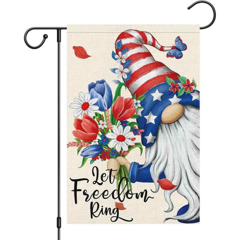 フラッグ アメリカン 愛国 7月4日 独立記念日 追悼記念日 リネン 麻 素材 ガーデン 庭 屋外 飾り 装飾 ..