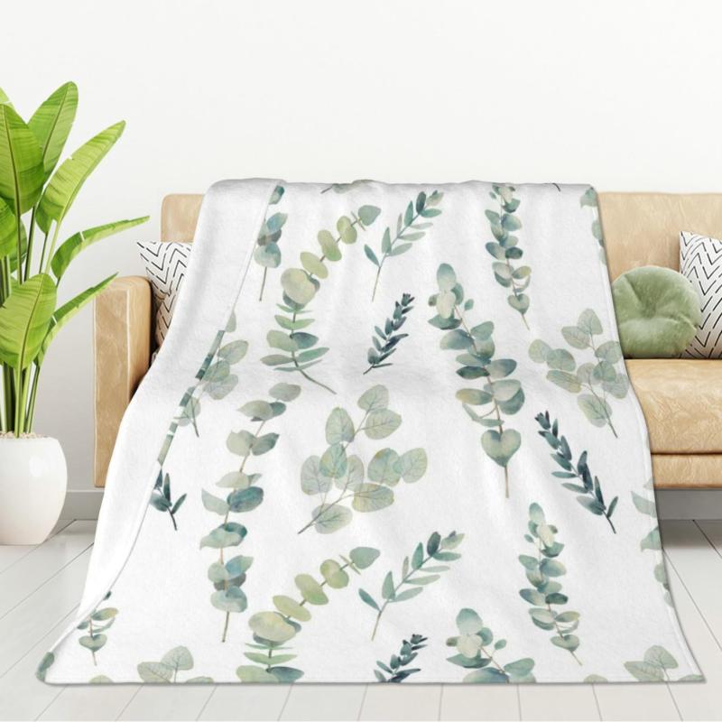 ブランケット メンズ レディース フランネル ポリエステル 柔らかい 肌触り 暖かい 保温性 水彩 ユーカ..