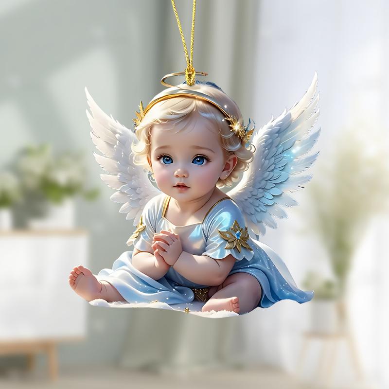 キーホルダー チャーム キッズ ベビー かわいい 天使 アクリル 軽量 バッグチャーム リュック カーチャ..