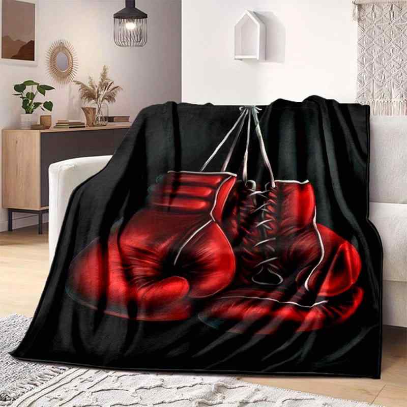毛布 メンズ 柔らかい肌触り フランネル ボクシンググローブ柄 ブランケット 男性向けギフト ソファカ..