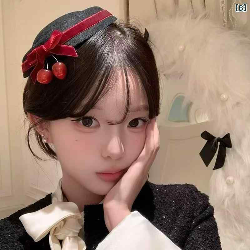 ヘアアクセサリー レディース クリスマス リボン 蝶結び チェリー さくらんぼ ミニ...
