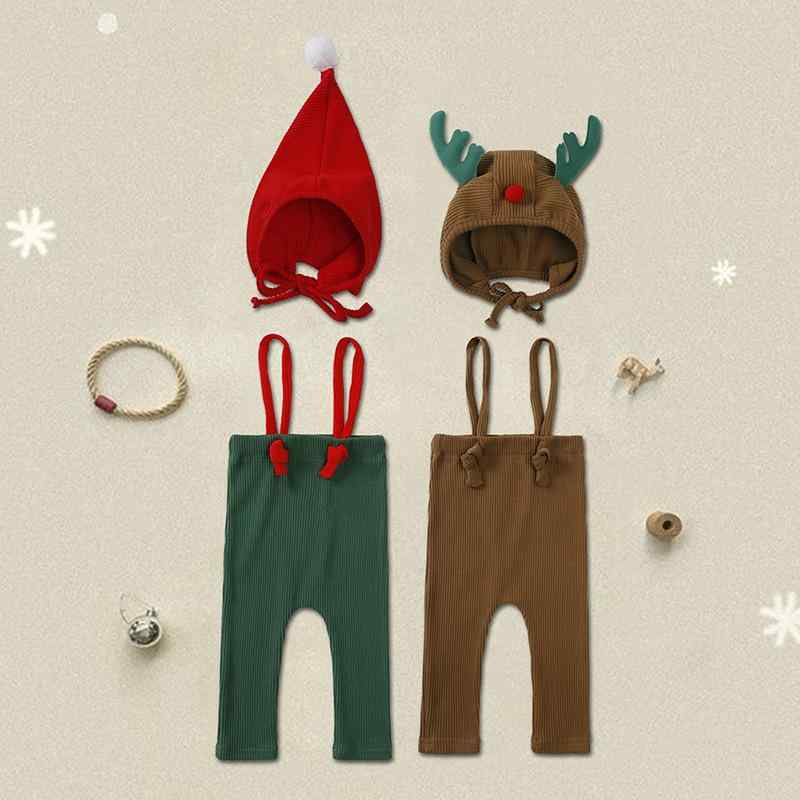 サロペット ベビー クリスマス 春秋 高伸縮 ストレッチ ゆったり おむつ対応 綿混 柔らかい肌触り レギ..