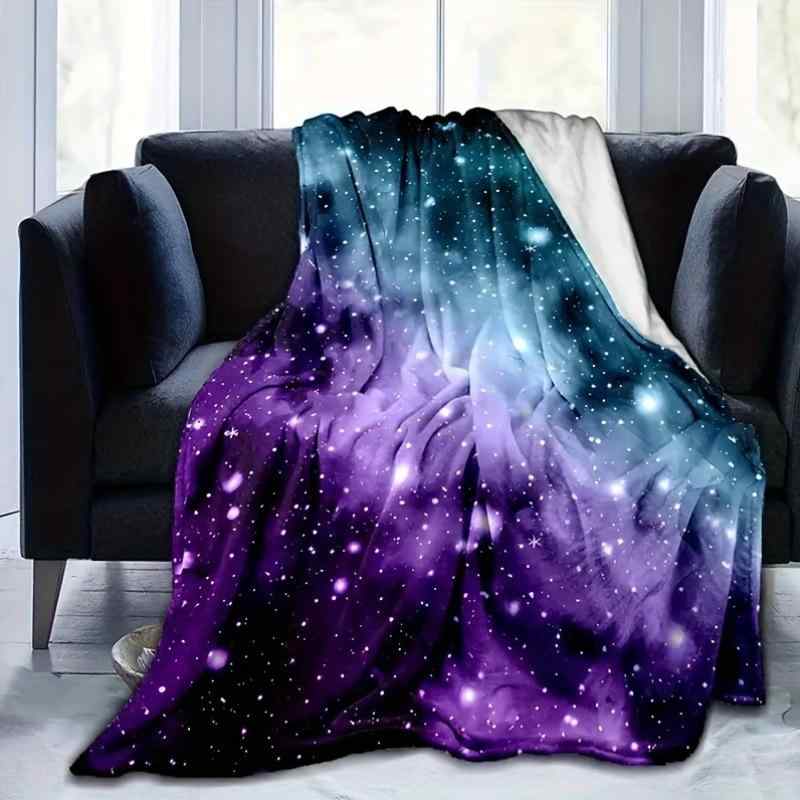 毛布 ブランケット フランネル デジタルプリント 夢幻銀河 宇宙柄 惑星柄 ギャラクシー プラネット柄 ソファカバー ソファケット