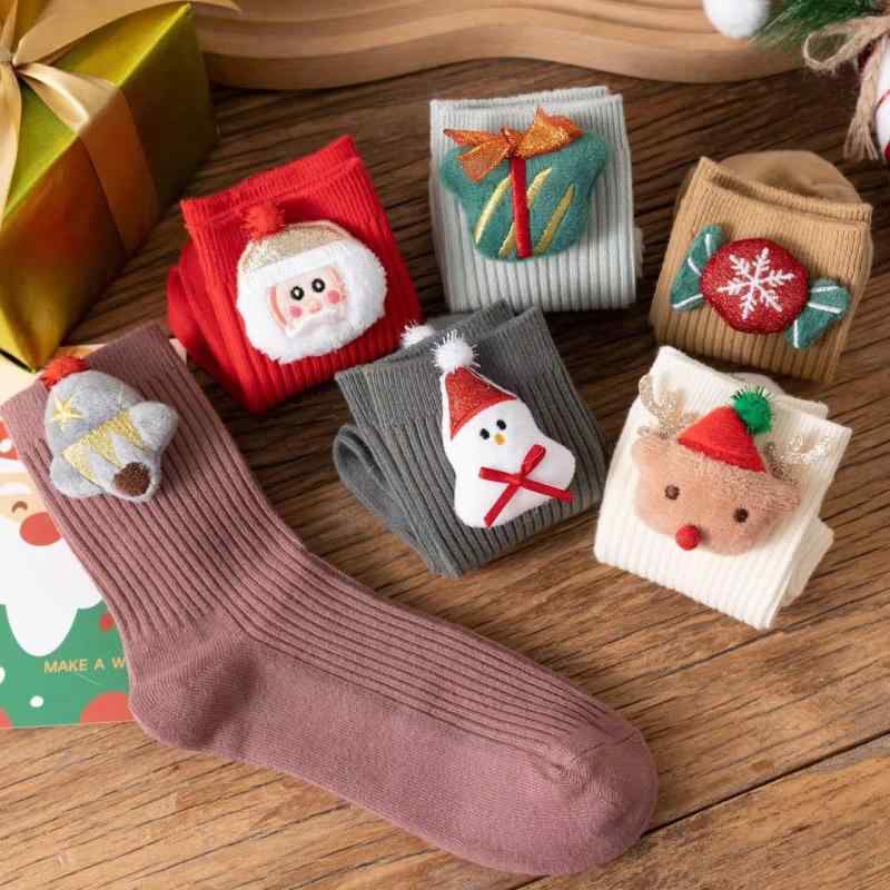 靴下 レディース 抗菌 吸汗 防臭 防摩擦 秋冬 クリスマス ギフト プレゼント 綿 ダブルニードル ミドル..