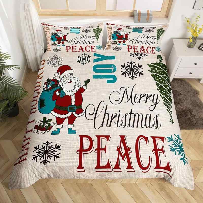 掛け布団カバー キッズ 大人用 かわいい デジタルプリント クリスマス サンタクロース ツリー柄 寝具 ..