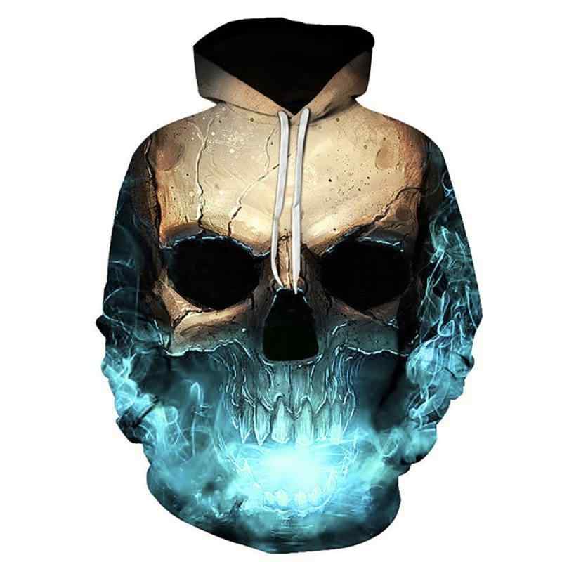パーカー ユニセックス 3Dプリント スカル ハロウィン クリスマス プルオーバー ポリエステル素材 春秋..