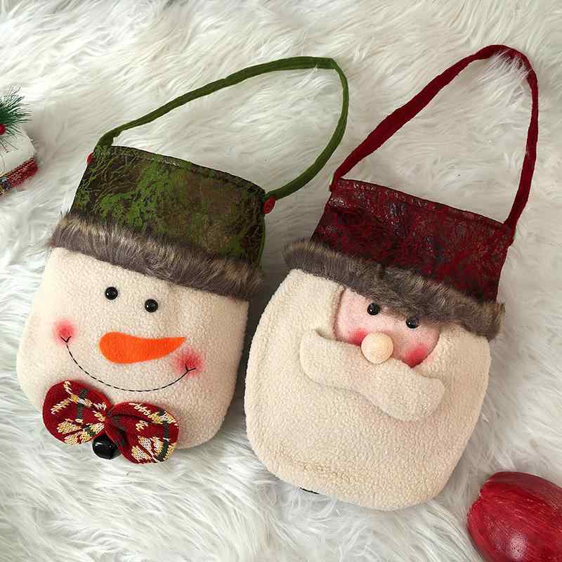 ギフトバッグ 子供用 クリスマス リンゴ 大容量 かわいい キャラクター 巾着 手提げ ラッピング ポリエステル製 プレゼント イベント サンタ 雪だるま トナカイ