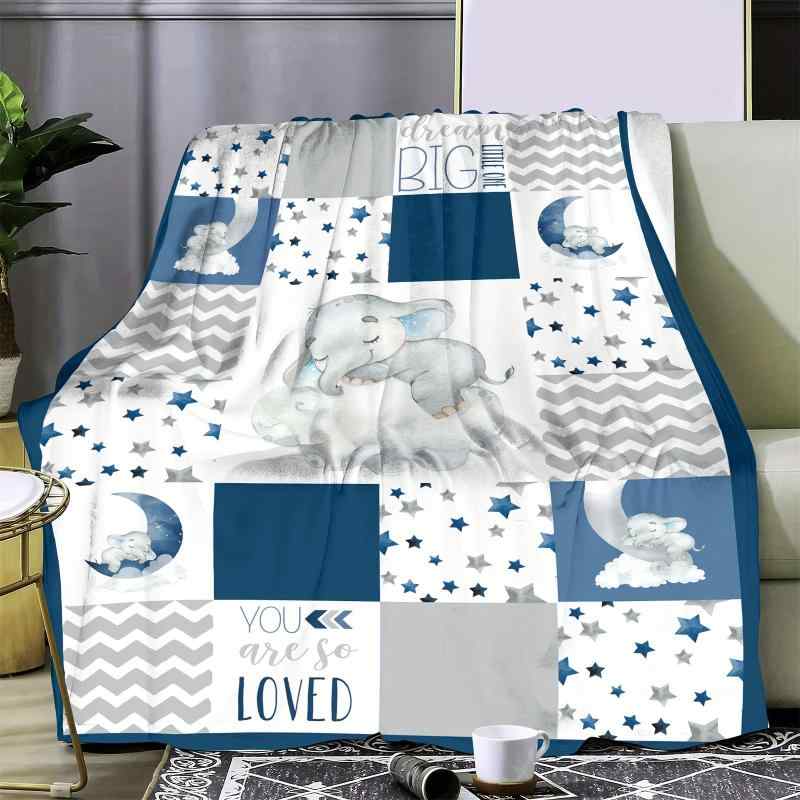 毛布 かわいい ゾウ キャラクター フランネル あったか ふわふわ ブランケット ソファカバー マルチカバー 寝室 ベッドルーム オフィス..