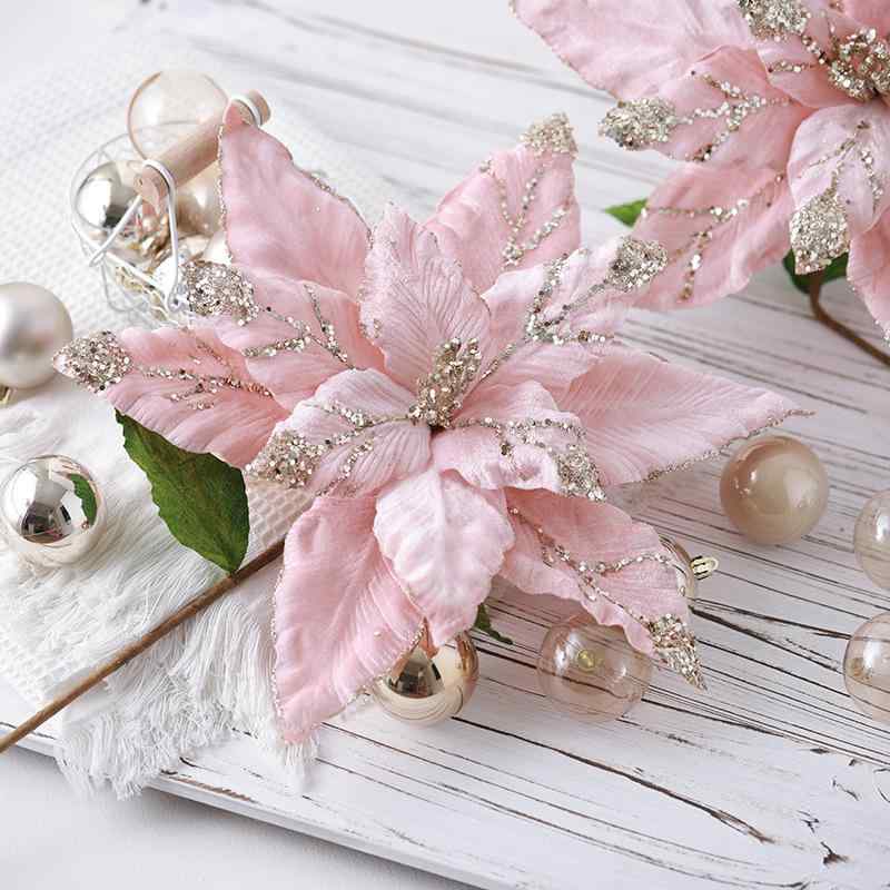 造花 クリスマスツリーオーナメント 特大サイズ 40cm 高級感 特別染め 布製 モダン ラグジュアリー クリスマス フラワーアレンジメント 装飾品 多色展開