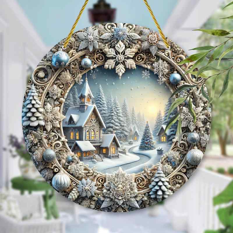 サンキャッチャー カラフル 雪の結晶 クリスマス ステンドグラス風 ガラス調 丸型 アクリル 紐付き 吊り飾り かわいい キュート プレゼント ギフト オーナメ...