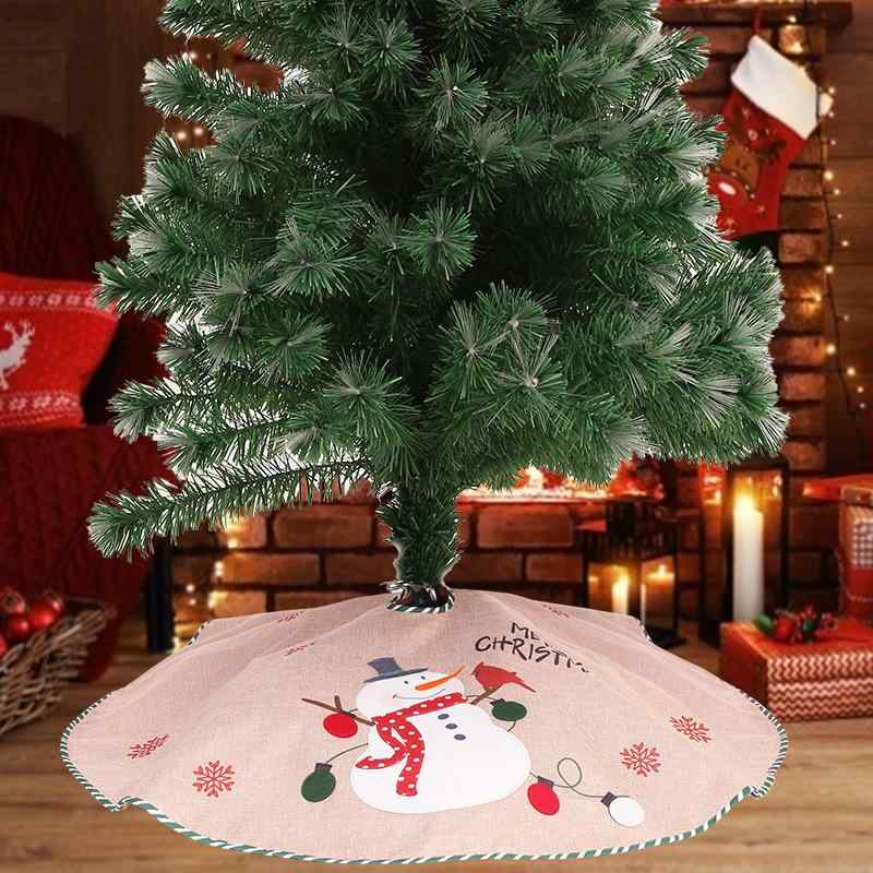 クリスマスツリースカート クリスマス 麻布 サンタクロース 雪だるま キャラクター柄 白 ベルベット ツリー足元カバー 装飾品 飾り付け イベント かわいい おしゃれ