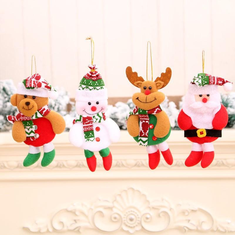 Ceremony, Events Services - クリスマス オーナメント 布製 ミニ人形 マスコット 吊り下げ 足ブラ 置物 サンタ 雪だるま トナカイ クマ クリスマスツリー 窓飾り ショーウィンドウ デコレーション
