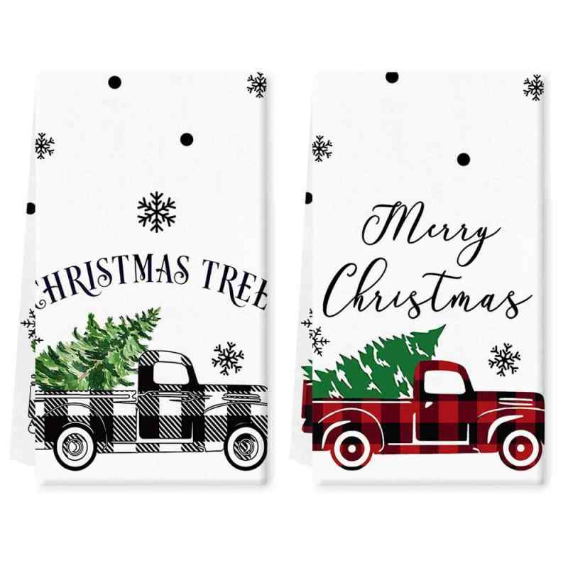 ふきん クリスマス 人気 吸水速乾 マイクロファイバー キッチン 食卓用 食器拭き 台拭き ハンドタオル ミニタオル 車柄(x3)