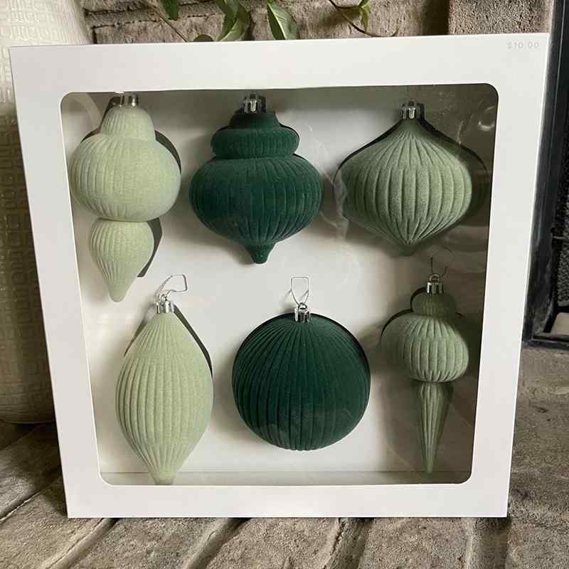 クリスマスオーナメント 変形 フロッキー加工 ベロアボール 飾りセット ふわふわ クリスマスツリー装飾 上質 エレガント ベージュ グリーン デコレーション おしゃれ