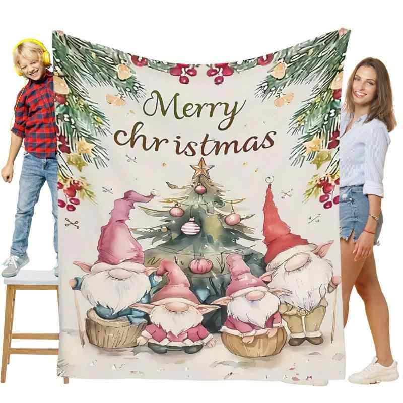 ブランケット クリスマスツリー 小人柄 フランネル 柔らか 快適 あったか おしゃれ ソファ ベッド 装飾用